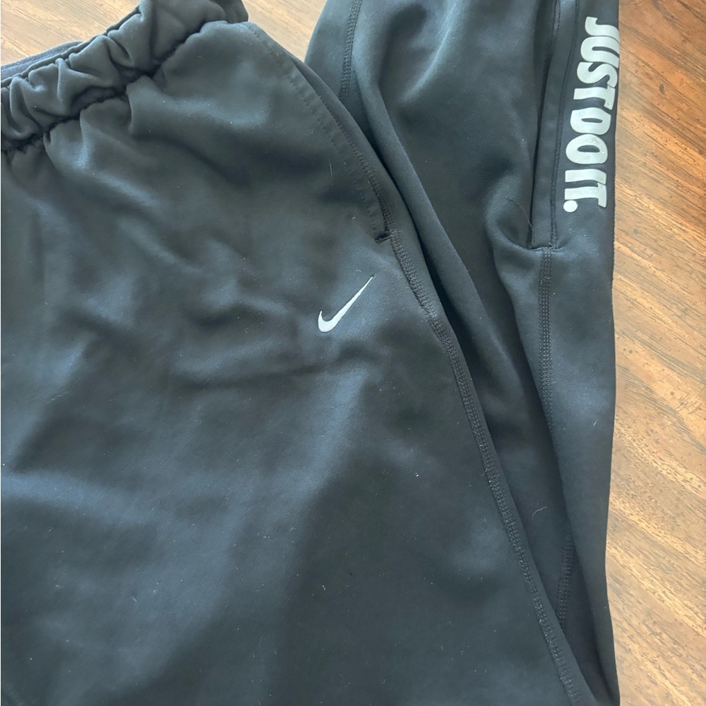 Nike Kids Black Sweatpants with White Logo